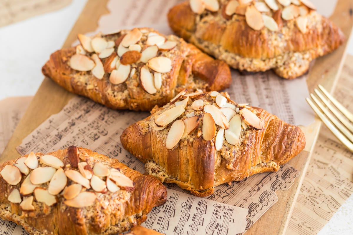 Flaky almond croissant